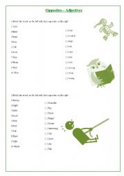 English Worksheet: Opposites Adjectives 