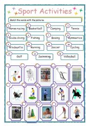 English Worksheet: Sport activities