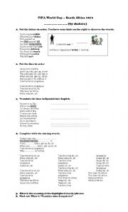 English Worksheet: Waka Waka (World Cup Official song)