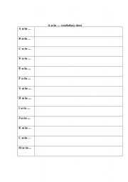 English Worksheet: A as in... vocabulary exercise