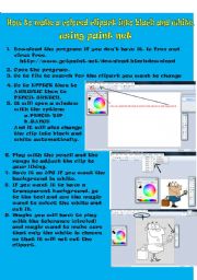 English worksheet: How to change cliparts into black and white with paint net