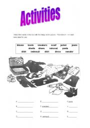 English Worksheet: activities