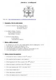 English worksheet: Jamaica: a webquest