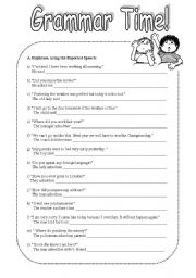 English Worksheet: Grammar time (two pages)