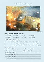 English Worksheet: The Buring of the Houses of Parliament : William Turner