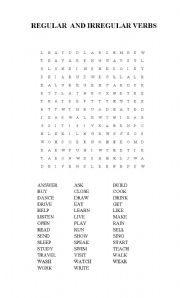 WORDSEARCH: REGULAR AND IRREGULAR VERBS