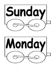 English Worksheet: days of the week train