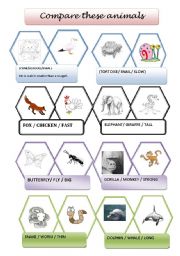 English Worksheet: COMPARING ANIMALS