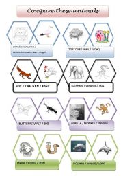 English worksheet: COMPARING ANIMALS