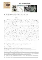 English Worksheet: The Crash of 1929