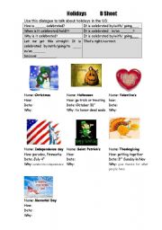 English Worksheet: holidays information gap activity