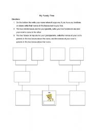 English Worksheet: My Family Tree