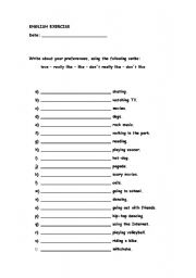 English worksheet: Preferences