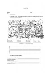 English Worksheet: English test