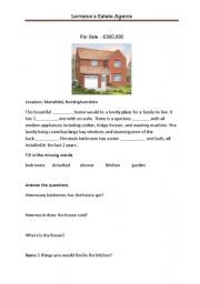 English worksheet: House for Sale