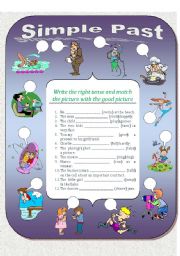 English Worksheet: Simple Past matching exercice