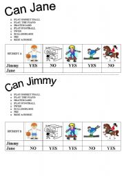 Can (Information gap activity for children, word oder, word snake)