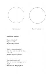 English worksheet: your yesterday