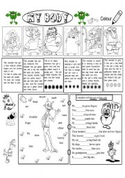 English Worksheet: parts of the body,