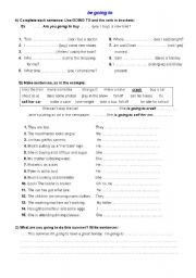 English Worksheet: be going to