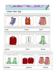 English worksheet: clothes 