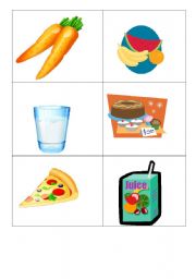 English Worksheet:  Food Silent Card shuffle