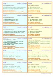 English Worksheet: LOTS OF TENSES!! 3 SKILLS!! (reading, speaking, listening)  6 PAGES  60 QUESTION CARDS  CLASSROOM COMPETITION  FULLY EDITABLE  GOOD FOR ADULTS, TOO!!