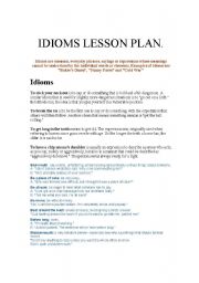 English Worksheet: Idioms