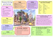 English Worksheet: Speaking tips: Describing pictures step-by-step (plus B&W)