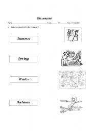 English worksheet: The Seasons