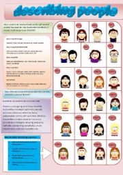 English Worksheet: DESCRIBING PEOPLE