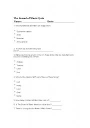 English worksheet: The Sound of Music Quiz