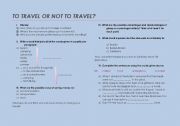 English Worksheet: TO TRAVEL OR NOT TO TRAVEL - HOLIDAY TRAVELLING WS