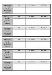 English worksheet: Survey! ask about your friends interests