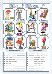 English Worksheet: WHO...?  WHOSE...?