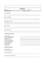 English worksheet: part 2