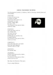 English Worksheet: Phantom of the Opera