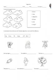 English worksheet: OPPOSITES