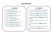 English worksheet: reported speech 