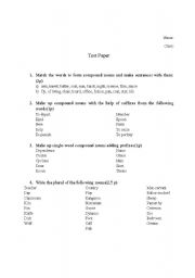 English worksheet: plural of nouns test
