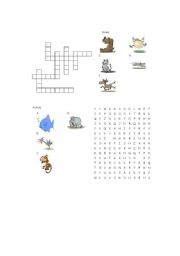 English worksheet: Animal crossword