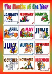 English Worksheet: THE MONTHS OF THE YEAR