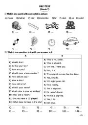 English Worksheet: English pretest