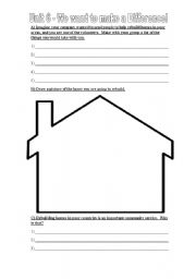 English Worksheet: Community Service Worksheet