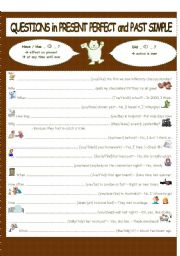 English Worksheet: Questions: Present Perfect Simple or Past Simple