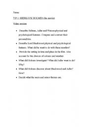 English Worksheet: sherlock holmes, the movie