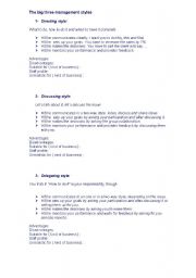 English worksheet: Management styles