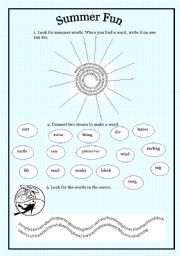 English Worksheet: Summer Fun