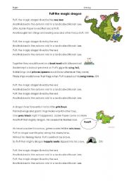 English Worksheet: Puff the magic dragon