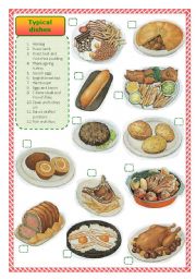 English Worksheet: typical dishes -matching ex.